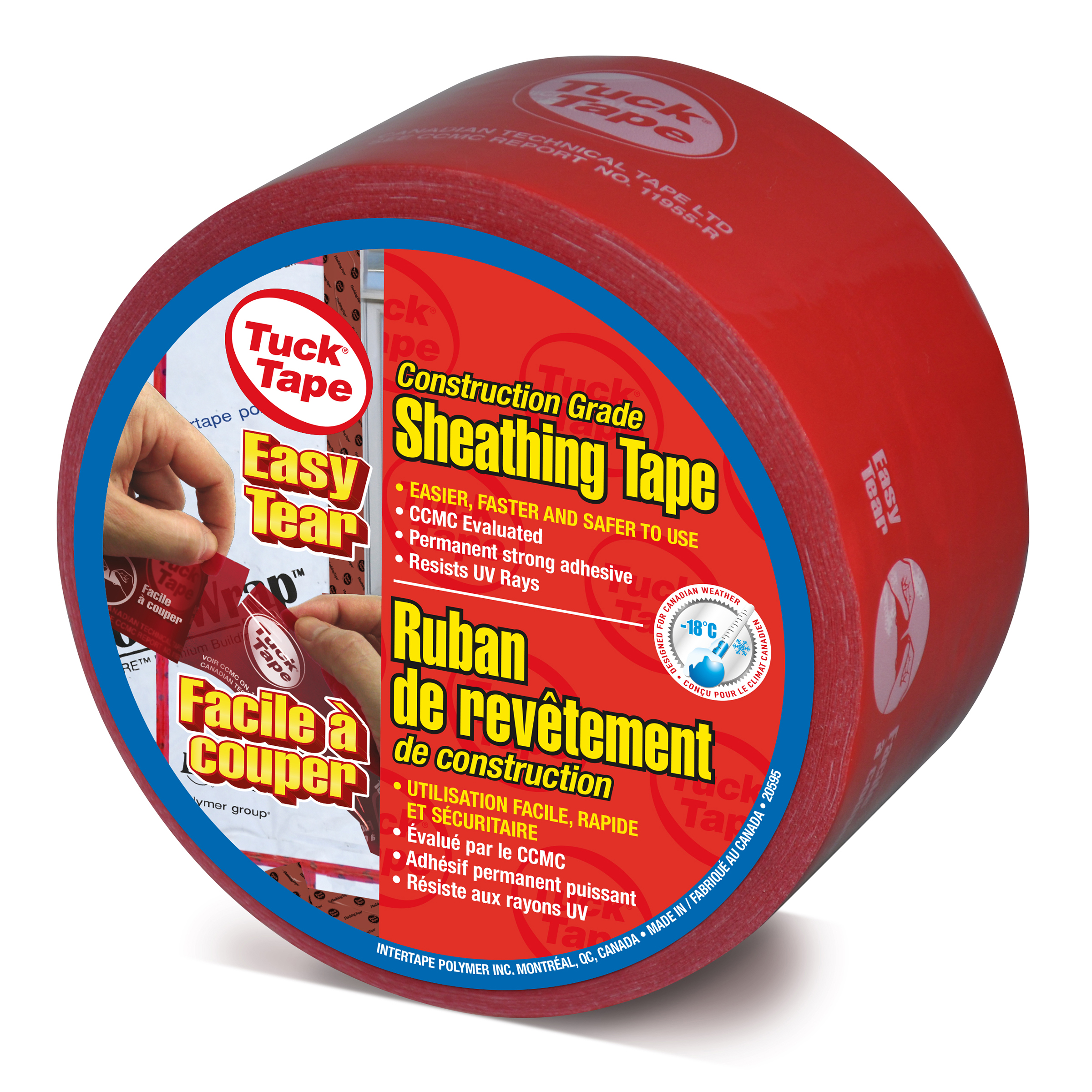 Easy-Tear Polyethylene Tape - UV Resistant, 2 x 60 yds, Red S